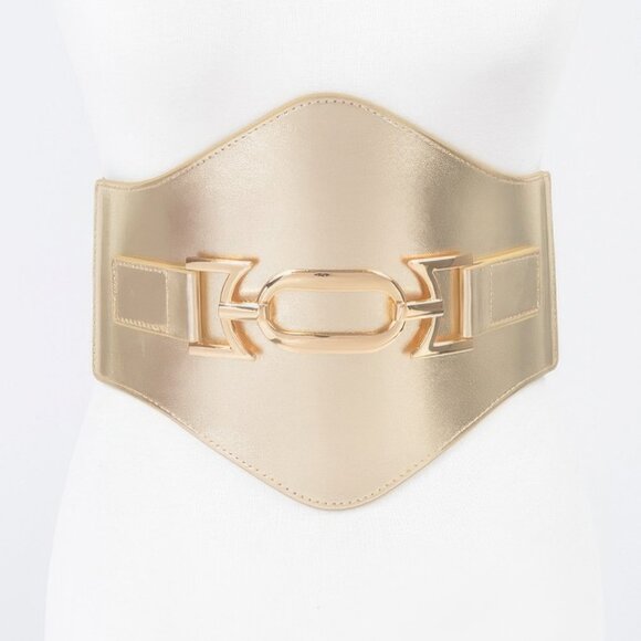 Faux Leather Wide Elastic Plus Size Belt - Picture 1 of 2